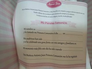 Muñeca Antonio Juan Primera Comunión