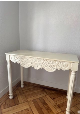 Mesa Consola Vintage Madera Blanco