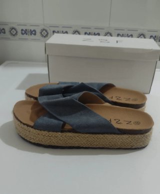 Sandalias mujer número 37 esparto tiras cruzadas