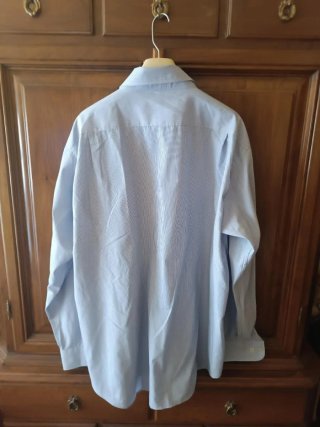Camisa azul claro rayas con bolsillo Talla XXL