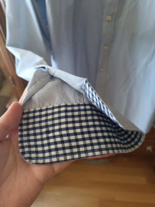Camisa azul claro rayas con bolsillo Talla XXL