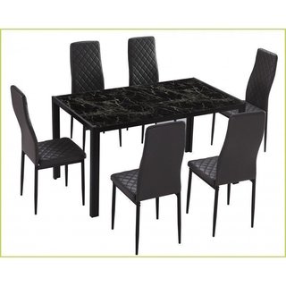 Mesa y 6 sillas mod . Mármol a estrenar