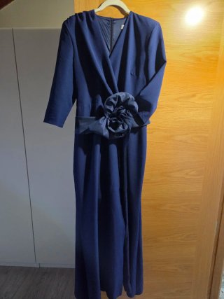 Vestido fiesta azul marino mujer