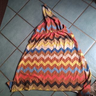 Vestito corto lamé zig-zag