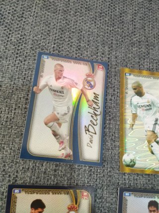 Lote 6 cromos Real Madrid: Beckham, Zidane, Raúl,