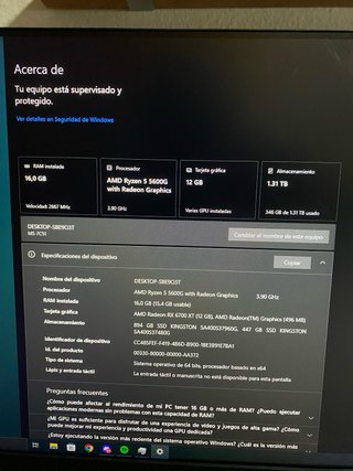 AMD Ryzen 5 5600G - 6 núcleos/12 hilos + Gráficos