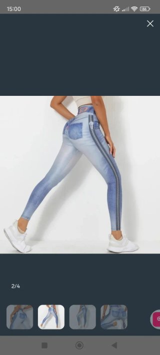 Leggings efecto vaquero con cremallera