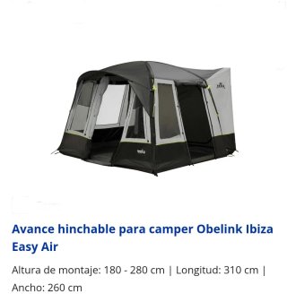 Tienda de campaña hinchable Obelink Ibiza