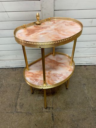 Mesa auxiliar vintage dorada