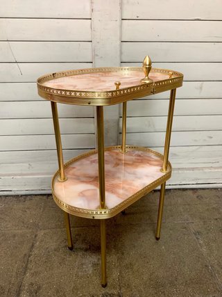 Mesa auxiliar vintage dorada