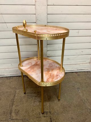 Mesa auxiliar vintage dorada