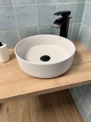 Lavabi rotondo bianco opaco 37x37x12 cm