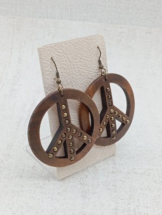 Pendientes hippie chic de madera nogal