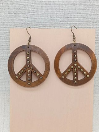 Pendientes hippie chic de madera nogal