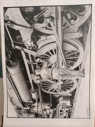 Dibujo a mano de tren grande