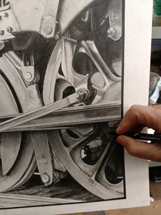 Dibujo a mano de tren grande