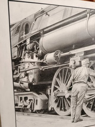 Dibujo a mano de tren grande
