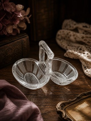 Salero de cristal francés pellizco