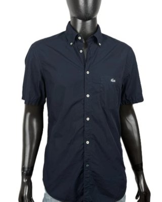Camicia Lacoste Uomo Taglia 40 M Blu Manica Corta