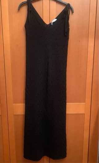Vestido Zara Negro Punto Tirantes T.S