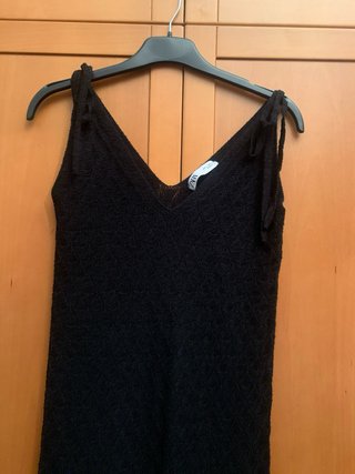 Vestido Zara Negro Punto Tirantes T.S