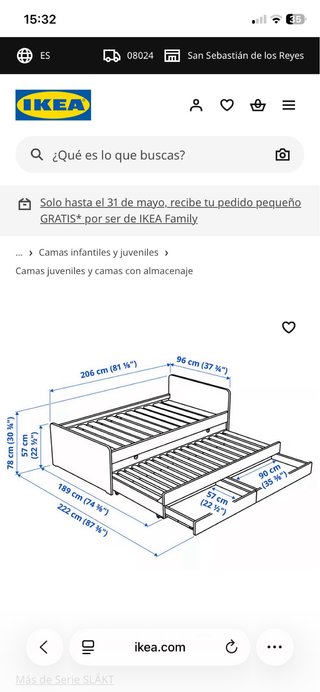 Cama nido blanca Ikea Släkt