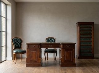Set Ufficio Classico Pelle e Legno