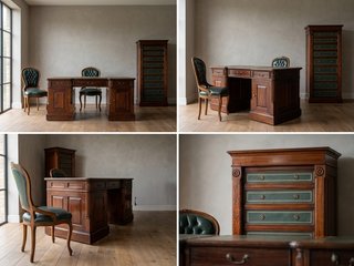 Set Ufficio Classico Pelle e Legno
