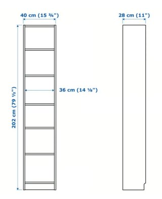 2 Estanterías Billy IKEA 28x40x202cm