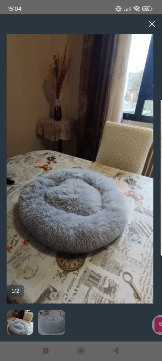 Cama para mascota redonda gris