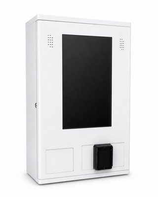 Máquina expendedora blanca con TPV