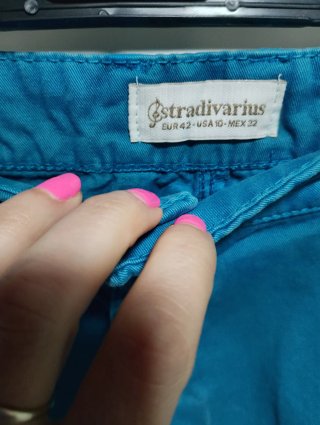 Shorts Stradivarius Azul Turquesa Talla 42 grande