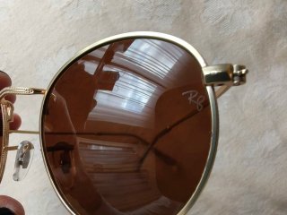 Gafas Ray-Ban round metal marrones y doradas