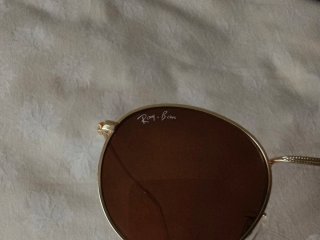 Gafas Ray-Ban round metal marrones y doradas