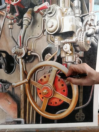 Dibujo a mano de máquina de tren