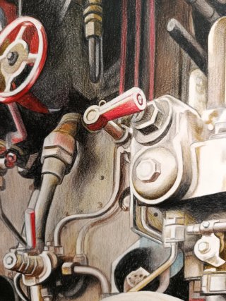 Dibujo a mano de máquina de tren