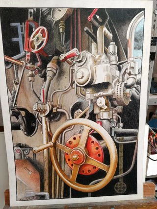 Dibujo a mano de máquina de tren