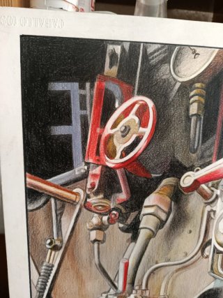 Dibujo a mano de máquina de tren