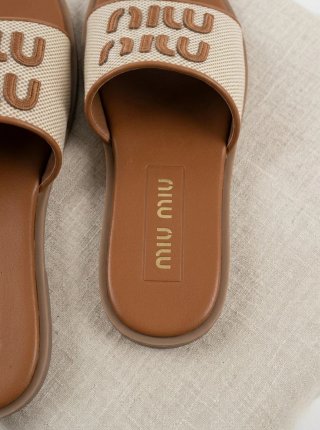 Sandali Miu Miu in tela e pelle - Numero 35