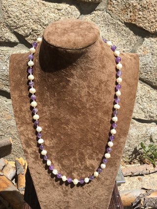 Collar Perlas y Amatistas