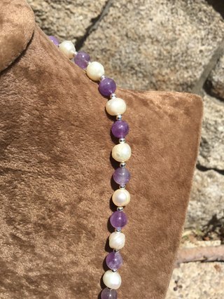 Collar Perlas y Amatistas