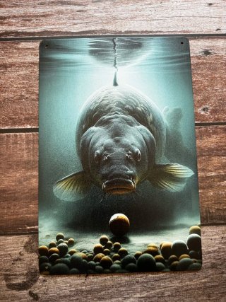 PLACA CARTEL METALICO PESCA CARPFISHING POP UP