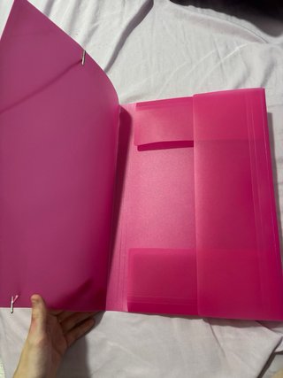 Carpeta y archivador rosa