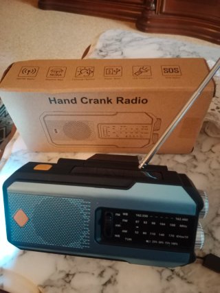 Radio de Manivela de Emergencia Azul/Gris