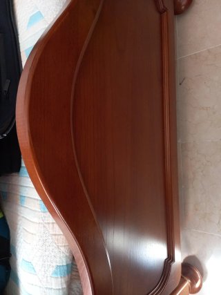Dormitorio madera castaño para cama de 90 cm.