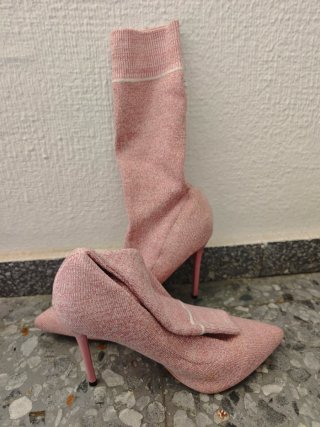 Botines Rosados Tacón Alto