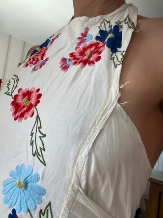 Vestido Verano Mujer Vintage Bordado