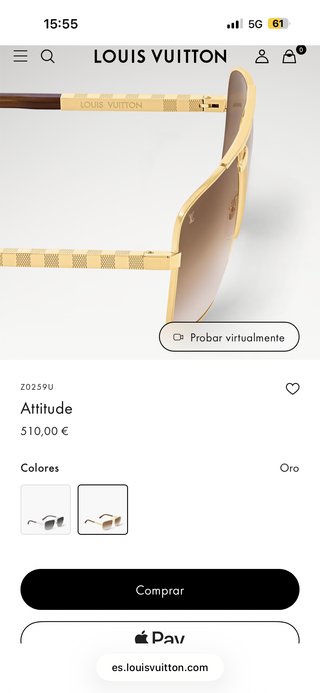 Gafas de sol Louis Vuitton doradas