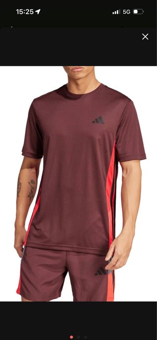 Camiseta Adidas Marrón y Roja Original