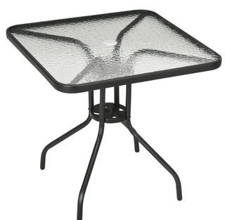 Mesa Jardín Cristal Negra 76x76x72 cm